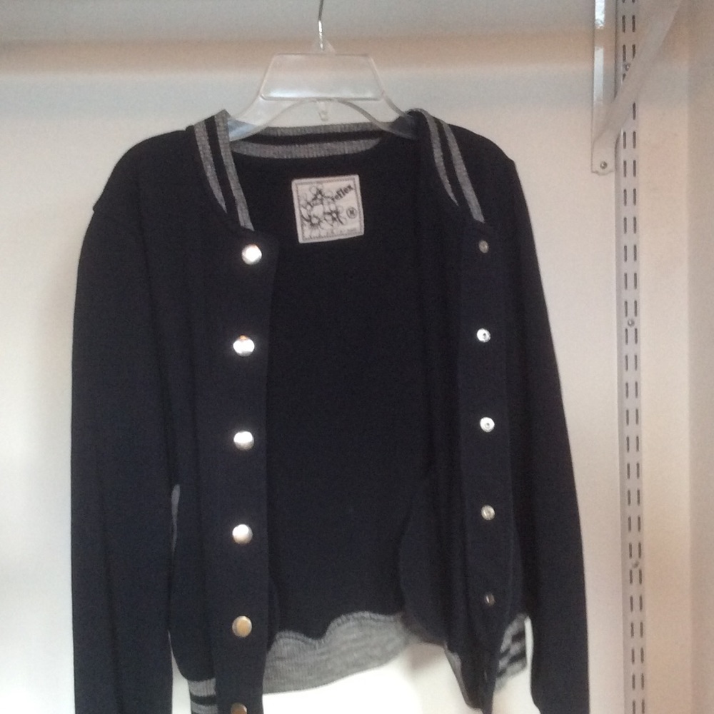 BLUE AND GRAY BOMBER JACKET